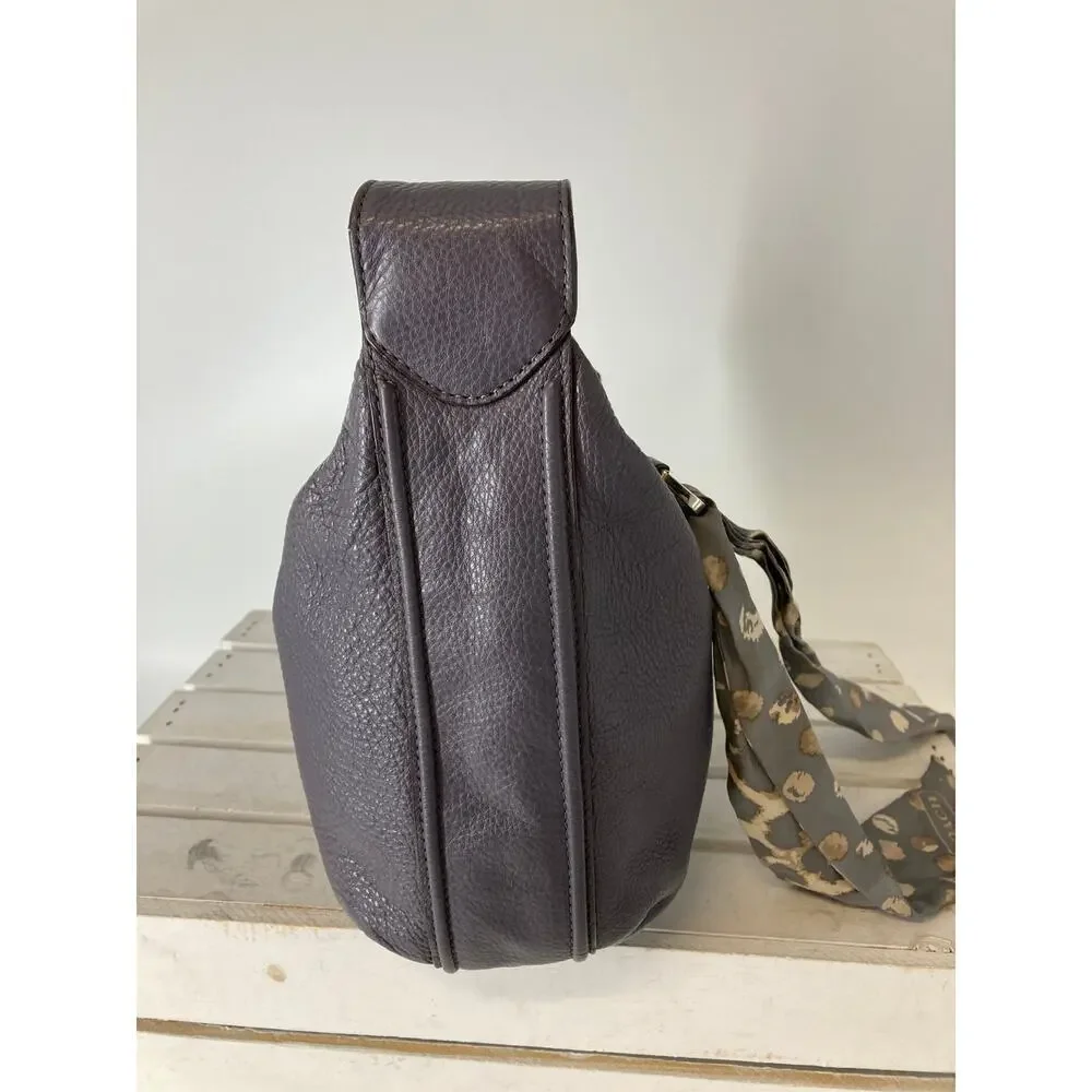 COACH F23960 PURPLE -GRAY PEBBLED LEATHER HOBO BAG